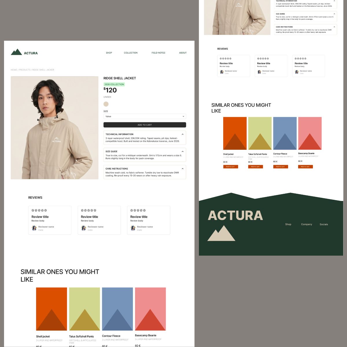 Actura products page