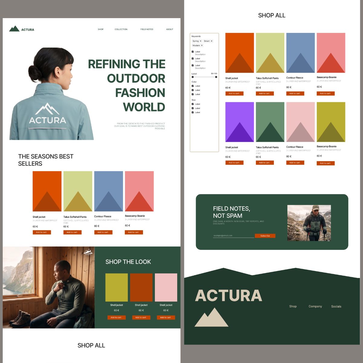 Actura explore page